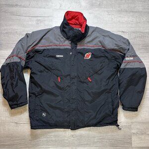 Vintage CCM New Jersey Devils Mens XL Black Midweight Jacket Full Zip NHL Hockey